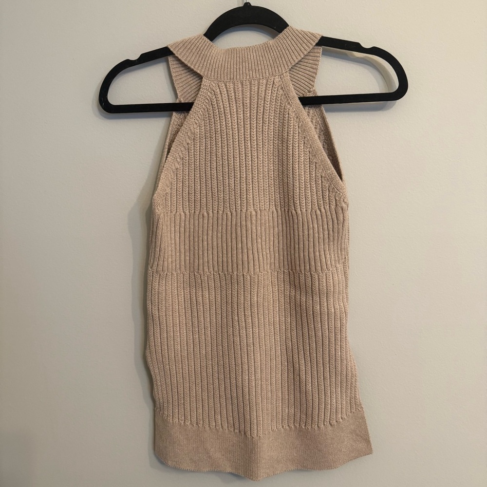 all saints | beige ribbed knit top - Picture 5 of 6